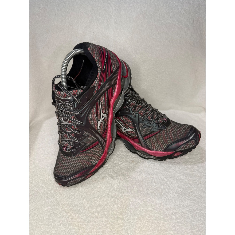Mizuno Wave Prophecy Womens Running Shoes Black Red Silver 8KN-17565 Size 10